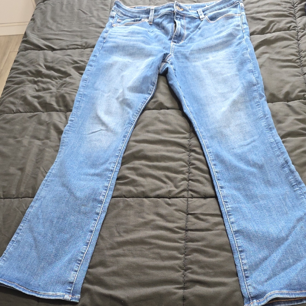 Womens American Eagle Outfitters Light Blue Skinny Kick Jeans Size 14